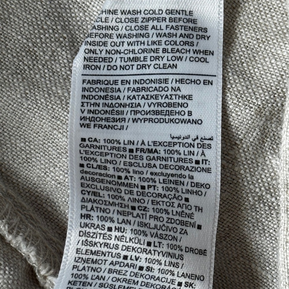 Athleta Women's Voyager 100% Linen High Rise Relaxed Ankle Pants Ivory Size 4 - Picture 7 of 7